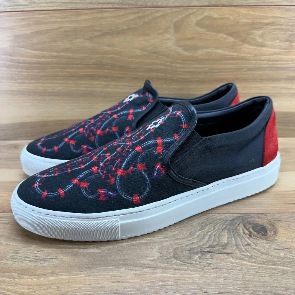 Marcelo‎ Burlon Snake Mens 13 EU 46 Slip On Sneakers Italy Black Red